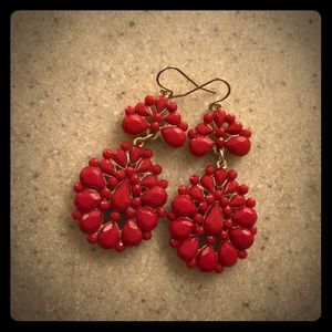 Red dangle earrings